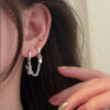 oly-066849c6a8b80b0473bb6467e78bf301 Wholesale s925 sterling silver rabbit carrot single conjoined ear bone double ear hole earrings female minority design sense ear buckle