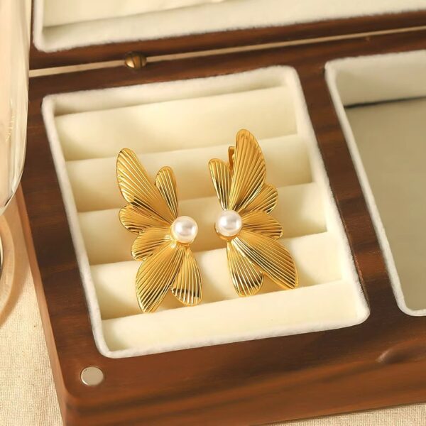 Wholesale Original Personality 304 Stainless Steel Women Earrings Golden Irregular Oval Earrings Valentine's Day Gift Jewelry