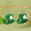 oly-066a59664ecf1b5f4540ddf71853e2ad Wholesale St. Patrick's Day Green Hat Lucky Grass Clover Exaggerated Carnival Acrylic Double-Sided Earrings Earrings