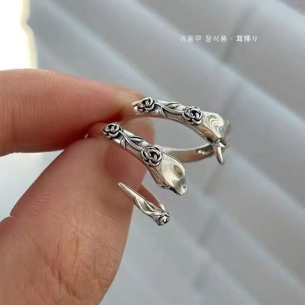 oly-067150eb1d24ad71b033350d48b32d6c Wholesale Snake Swamp Trick Retro silver Diablo High-end Valentine's Day Gift Men's and Women's Hand Ornaments Trendy Men's Personality Snake Ring