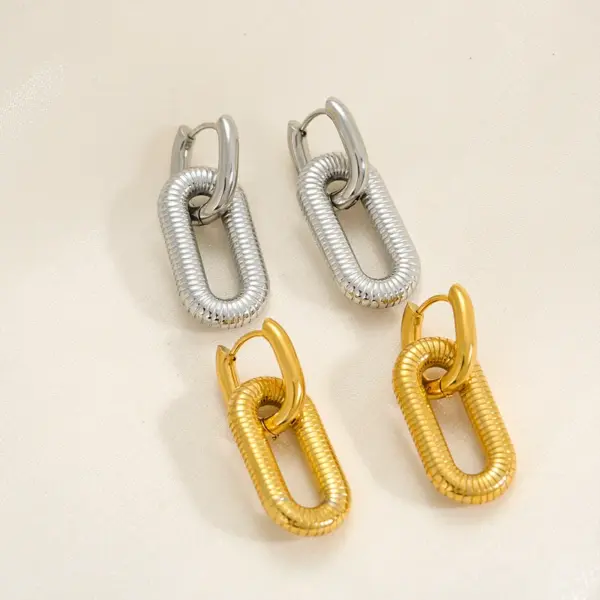 oly-0675094d199e2254a647a5750c9cb30e Wholesale Ion Plating (IP) 18K Gold Plated U Shape 304 Stainless Steel Hip-Hop Oversized Waterproof Non Tarnish Earrings