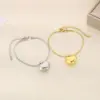 Wholesale Ion Plating (IP) 18K Gold Plated Heart Shape 304 Stainless Steel Casual Simple Style Streetwear Waterproof Non Tarnish 304 Stainless Steel Bracelets