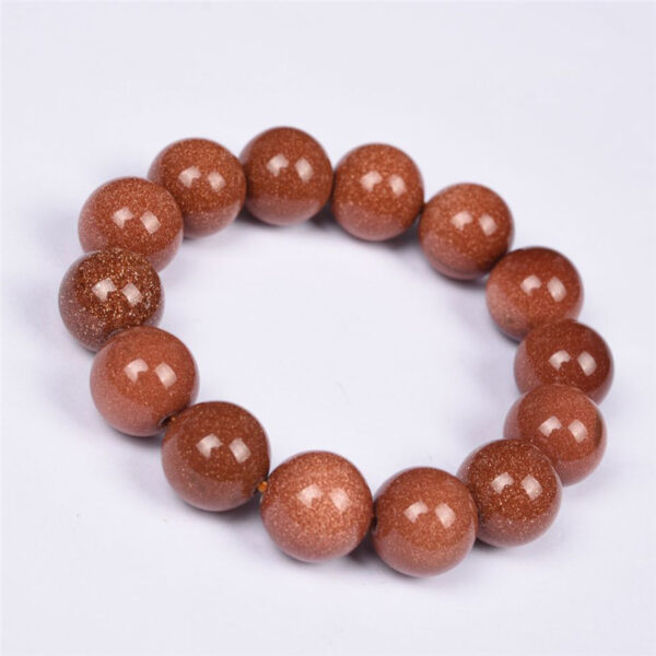 Wholesale Crystal Gold Sandstone Single Circle 8_14mm Round Bead Bracelet Men's and Women's Fashion Bracelet Jewelry Gift Handmade