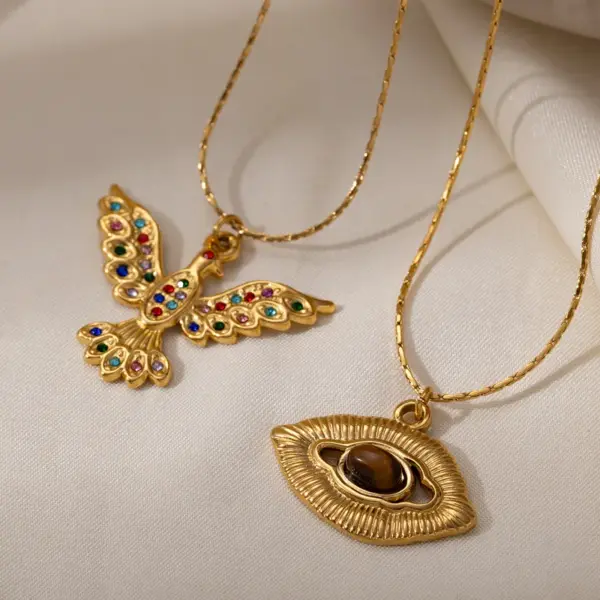 Wholesale Stainless Steel Titanium Alloy Necklace Fashionable Versatile Non-Fading Hot Sale Style Animal Pattern