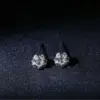 Wholesale Fashionable S925 Silver Plated Snowflake Earrings Elegant Dance Of Snowflake Jewelry Women's Stylish Hoop Earrings With Diamond