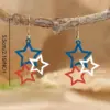 Wholesale Retro White Star Print Acrylic Drop Earrings With 304 Stainless Steel Ear Pins For Women