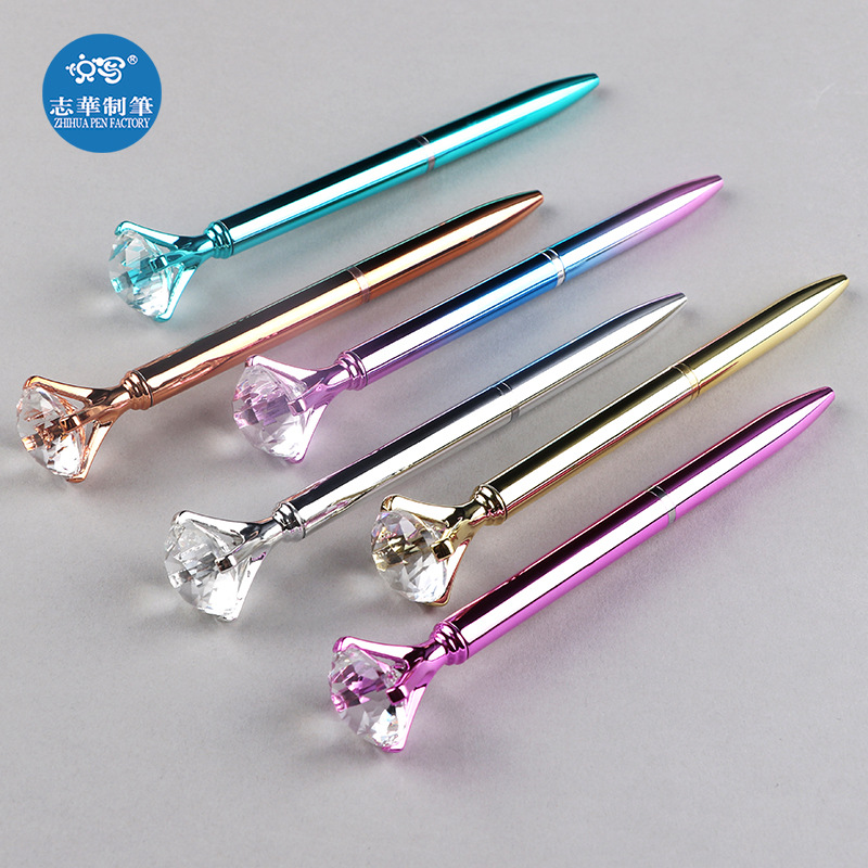 Wholesale New Metal Crystal Ballpoint Pen Concert Diamond Decoration Metal Pen Personalized Fashion Smooth Large Diamond Pen