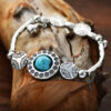 oly-06a9986cc0302203a33f938dbcb8ea7e Wholesale Nepalese Ethnic Xizang Silver Bell Bracelet Niche Empress Dowager vintage Turquoise Bracelet