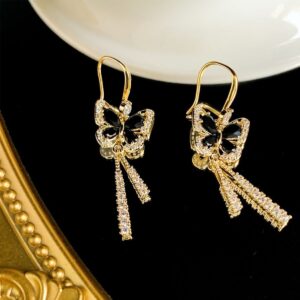 Black butterfly earrings 537