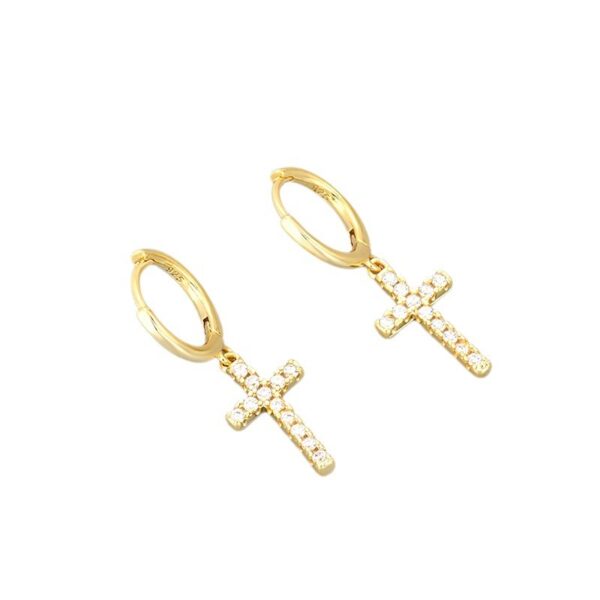 oly-06bbe91e1c878c66f970f4f0021f18a3 Wholesale Cross Earrings for Women with Diamond Zircon Simple Versatile Earrings Selling Wholesale Earrings Fashion