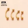 Wholesale 1 Piece Eyebrow Studs Simple Style Geometric Solid Color Pure Titanium Plating