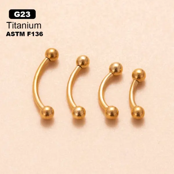 Wholesale 1 Piece Eyebrow Studs Simple Style Geometric Solid Color Pure Titanium Plating
