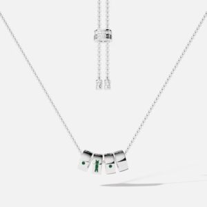 White gold green diamond