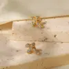 Wholesale PVD Coated Real Gold Plated Cross 304 Stainless Steel Fashion Waterproof Non Tarnish Earrings