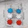 Wholesale Retro White Wood Drop Earrings For Women Featuring Floral Print Design
