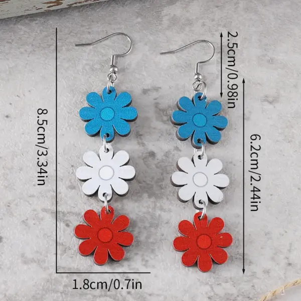 Wholesale Retro White Wood Drop Earrings For Women Featuring Floral Print Design