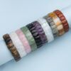Wholesale Creative Fashion Natural Stone Crystal Facet Rectangular Hand Row Square Brand Bracelet Semi-precious Stone Agate Bracelet Bracelet