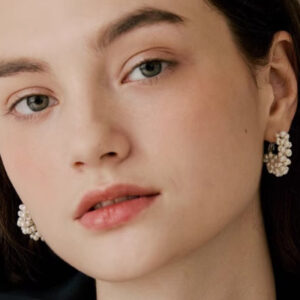 Wholesale [Pearlescent] Bead Circle Pearl Earrings Light Luxury Handmade Beaded Niche High-end Earrings for Women