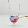 Wholesale Modern Style American Flag Alloy Inlay Rhinestones Independence Day Women's Pendant Necklace