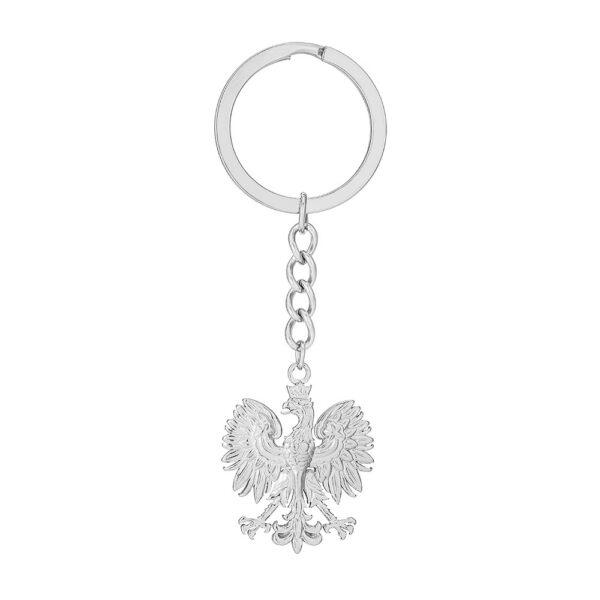 Wholesale Retro Polish National Emblem Eagle Keychain Decoration Men's and Women's Ethnic Style Versatile Titanium Steel Accessories Product