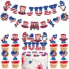 oly-06d2c0e57ef05a09ebdd1ed6888d5212 Wholesale Dwarf Flag Cake Decoration American National Day Decoration Props Paper Tablecloth Hanging Decorations