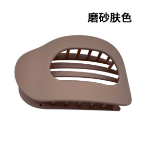 Oval hair clip - frosted khaki / Ps+silica gel