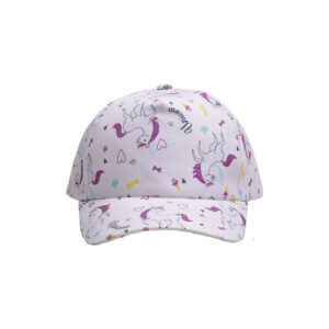 Purple Unicorn-children's peaked cap / (Free size-Velcro adjustment)(52-54cm)