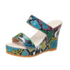 oly-06f6a2f31fee8c3dec31f5a2bd5ee0e9 Wholesale Summer plus size Sandals and Slippers Women’s Color-matching Snake-print Leopard-print Wedge Heel Thick Slippers