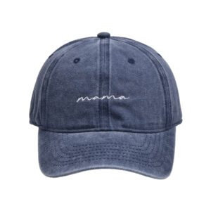 Navy blue-washed letter mama cap / Free size-(adjustable 56-60cm)