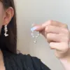 Wholesale Elegant Butterfly Flower Pearl Pendant Earrings With Sparkling Zirconia East Gate Of Seoul Luxury Atmosphere Women's Jewelry