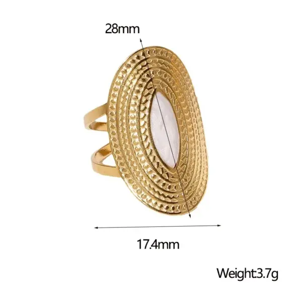 oly-0705a5b03c9f5667cac3d7e395f64257 Wholesale PVD Coated Real Gold Plated 18K Gold Geometric 304 Stainless Steel Vintage Style Simple Style IG Style Waterproof Non Tarnish Open Rings