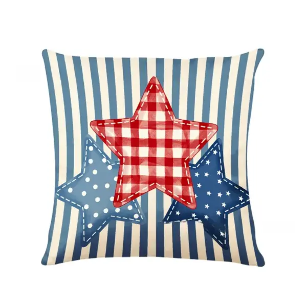 Wholesale Plush Pillow Case With Star Pattern For Independence Day Decoration