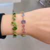 Wholesale Electroplated alloy candy teardrop bracelet, fresh candy green bangle