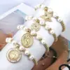 Wholesale Vintage Style Star Copper Plating Inlay Zircon Bracelets
