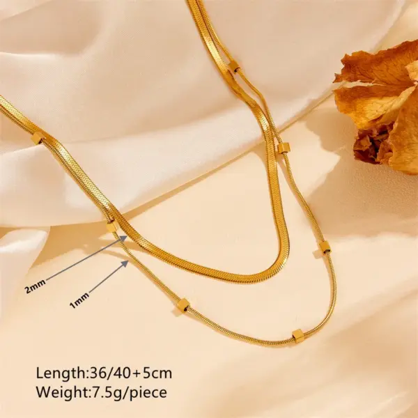 Wholesale 304 Stainless Steel Flower PVD Coated 18K Real Gold Plated Vintage Style Waterproof Non Tarnish Plating Inlay Box Chain Lobster Trigger Clasp Closure Gold Necklace