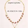 Wholesale Cherry Waterproof Necklace For Women, 304 Stainless Steel With 18K Gold Electroplated And Zircon Inlay, Box Chain