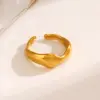 Wholesale Ion Plating (IP) 18K Gold Plated Irregular 304 Stainless Steel Elegant Simple Style Waterproof Non Tarnish Open Rings