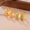 Wholesale Hypoallergenic Flowers Stud Earrings For Women In Copper With KC Golden Plated UV Plating And 0.03µm Thickness