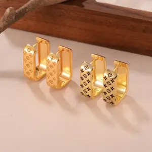 Wholesale Hypoallergenic Flowers Stud Earrings For Women In Copper With KC Golden Plated UV Plating And 0.03µm Thickness