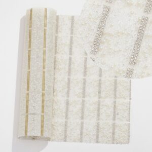 1 white with pearls / Pointed bottom rhinestones with pearls hot melt square adhesive tape [full piece 24*40cm small square 3*4cm]