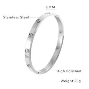 6mm [cross nail] 18# unisex steel color inner diameter 50X60mm