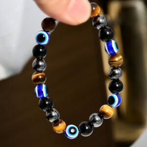 oly-076bd4a526a2ac44fa62da7c9d0e86a9 Wholesale tiger eye stone beaded devil's eye bracelet men and women personality black agate bracelet gift jewelry