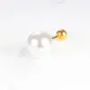 Wholesale 1 Piece Simple Style Round Plating Inlay Copper Pearl 18k Gold Plated Ear Studs