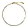 Wholesale Geometric Women's Bracelets For Independence Day Featuring 14K Real Gold Plated Tennis Chain With 0.03µm Thickness And Zircon Inlay