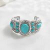 Wholesale Electroplated alloy turquoise bracelet, Bohemian style bracelet, antique silver jewelry, vintage ornaments, natural stone jewelry