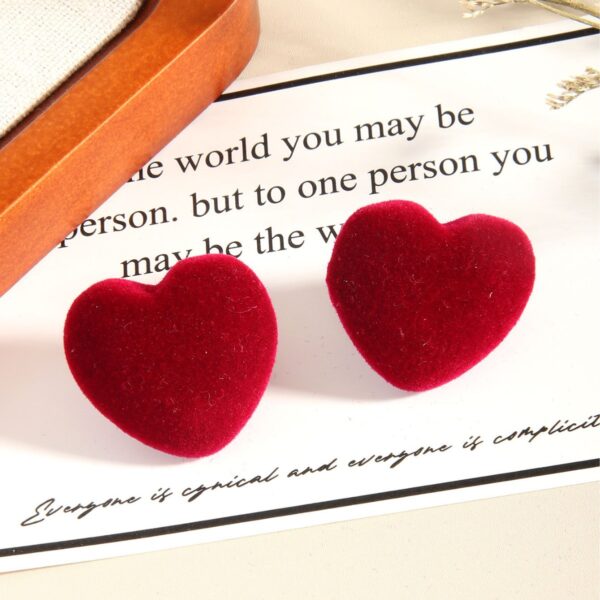 oly-078b69ce733081467c4c39eebf8992af WholesaleRed Flocking Love Drop Earrings Simple Design Valentine's Day Gift Earrings for Women