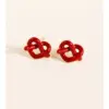 Wholesale 1 Pair Elegant Simple Style Commute Geometric Heart Shape Lines Enamel Inlay Brass Enamel 24K Gold Plated Ear Studs