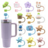 Wholesale 8-10mm Environmental Protection Grade PVC Straw Cap Stereo Cartoon Dust-proof Suction Plug Pipe Protective Cover