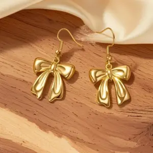Gold / Average Size / Bow Earrings