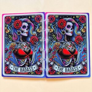 A746-tarot card notebook-tattoo (with inner pages and buckles)